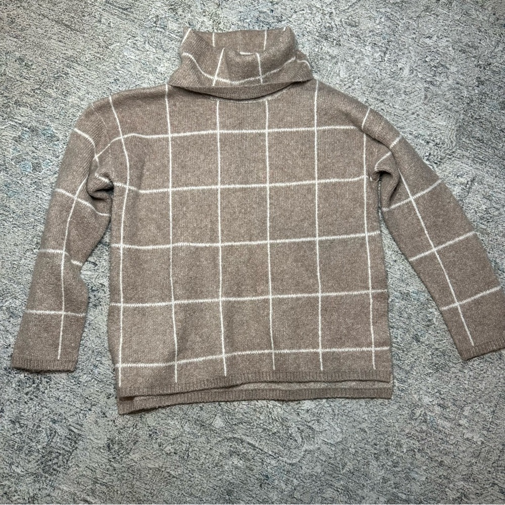 Madewell Wool Blend Brown Turtleneck Sweater Size S